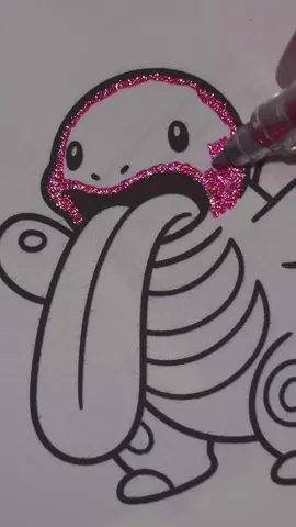 Lickitung colored with Grabie glitter pens #coloring #glitterpens #pokemon #satisfying #glittercoloring