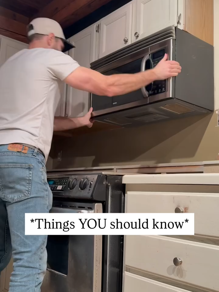 Things YOU should know.. In today’s episode of “Things YOU Should Know” I am going to show you how to remove one of the over the range microwaves. Removing one of these is super simple if you know what to do. And now you know! #thingsyoushouldknow #DIY #howto #atimprovements #demo #kitchendemo