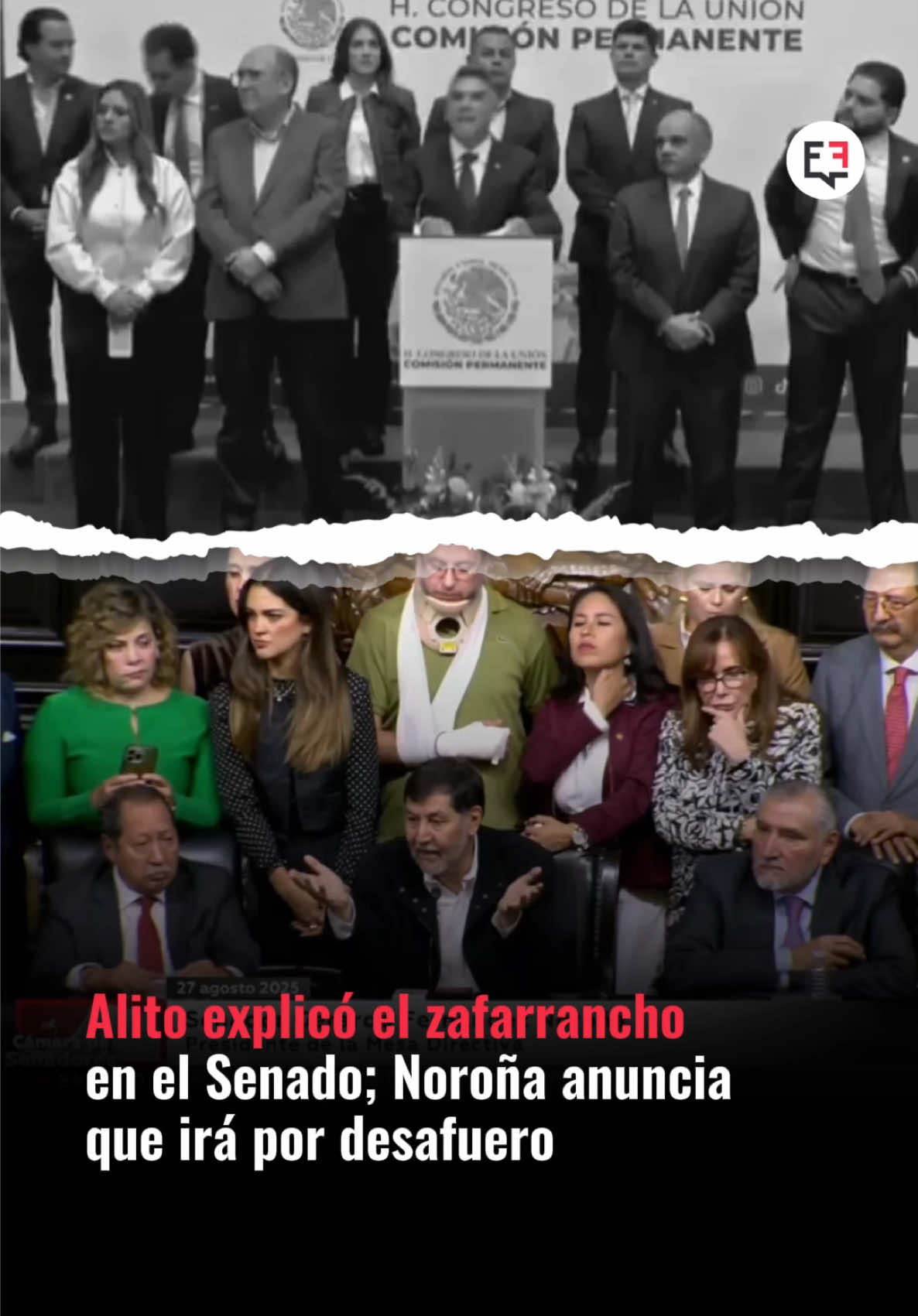 Ciudad de México, 27 de agosto de 2025.– Alejandro “Alito” Moreno, líder nacional del PRI y senador, ofreció una explicación pública sobre el altercado ocurrido la tarde de este miércoles en la sesión de la Comisión Permanente del Senado, donde protagonizó un enfrentamiento físico con Gerardo Fernández Noroña, presidente de la Mesa Directiva del Senado. Moreno explicó que el conflicto comenzó cuando pidió la palabra y fue ignorado por Noroña, lo que derivó en un jaloneo y empujones entre ambos legisladores. “Me pidió que no lo tocara, pero él fue el que me empujó primero”, declaró Alito en su defensa. Aseguró que se mantendrá firme en la defensa de su labor política y rechazó que la pelea afecte su compromiso con los mexicanos. Este incidente se da en medio de procesos legales que buscar quitarle el fuero por presuntos actos de corrupción durante su gestión como gobernador de Campeche entre 2015 y 2019 . Por su parte, Gerardo Fernández Noroña anunció esta misma tarde que emprenderá acciones legales para denunciar penalmente a Alito por lesiones y además promoverá formalmente su desafuero ante la Cámara de Diputados. Dijo que esta solicitud no solo será contra Moreno, sino también contra otros legisladores priistas involucrados en la agresión. Noroña afirmó que la violencia de Moreno fue inaceptable y reiteró su intención de mantener la integridad ética en el Senado. La bancada de Morena ha citado a una sesión urgente para abordar este episodio y definir medidas.  #ElFacto #ElFactonoticias #Noticias #Noroña #AlitoMoreno 
