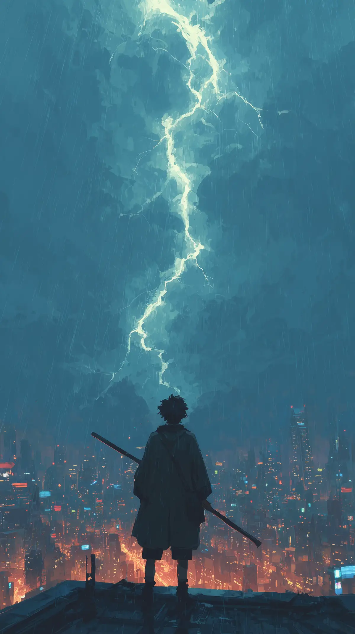 主題　『雷⚡️』 Theme 『Lightning⚡️』 あなたの壁紙にぜひ。 ※個人利用であればお好きにお使いください！ Please use it as you like for personal use! #wallpaper #aiart #digitalart #aiartcommunity#nature #city #photography #naturephotography