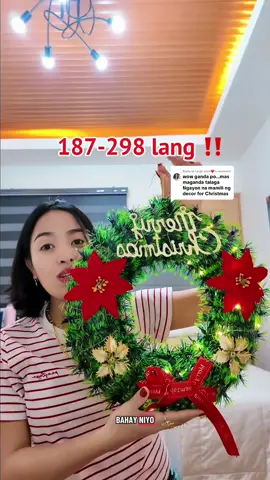 Replying to @Leigh Jhun❤️ Ang sarap ng vibes kapag kumikislap na yung bahay mo sa Pasko 😍🎄 Affordable na, maganda pa ✨ starts at ₱187 hanggang ₱298 lang 💫       📌Disclaimer: Price may changes anytime‼️ ##ChristmasDecor##AffordableFinds##PaskoNa##HomeDecorPH##ChristmasVibes    