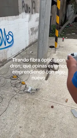 Tirando fibra óptica con drone, pensamos que no la iba a poder#viral #parati 