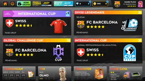 International Cup Fase Grup FC Barcelona vs Swiss @fcbarcelona @switzerland #highlight #gamebola #dls25 #pialadunia #fyp