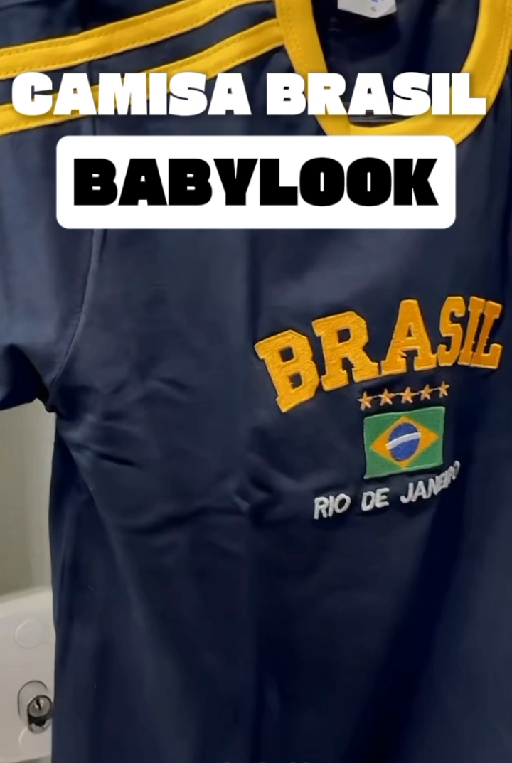 Camisa Brasil Bordada BabyLook Feminina. Compre na Shopee agora! . . . #camisabrasil #feminina #moda #babylook #presente 