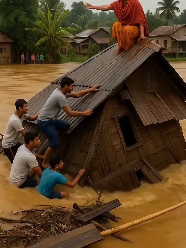 “A Mother Pleads for Help Amid Raging Floodwaters!” #shorts #aivideo