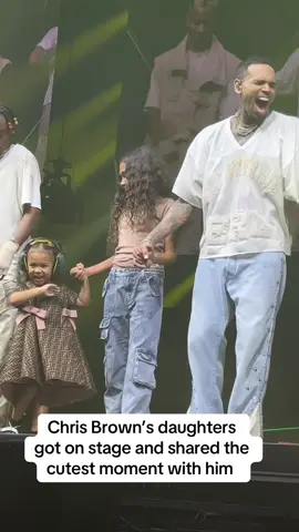 #chrisbrown brought his daughters on stage and they shared the cutest moment 💖 #teambreezy #chrisbrownofficial #breezybowl #1111tour 