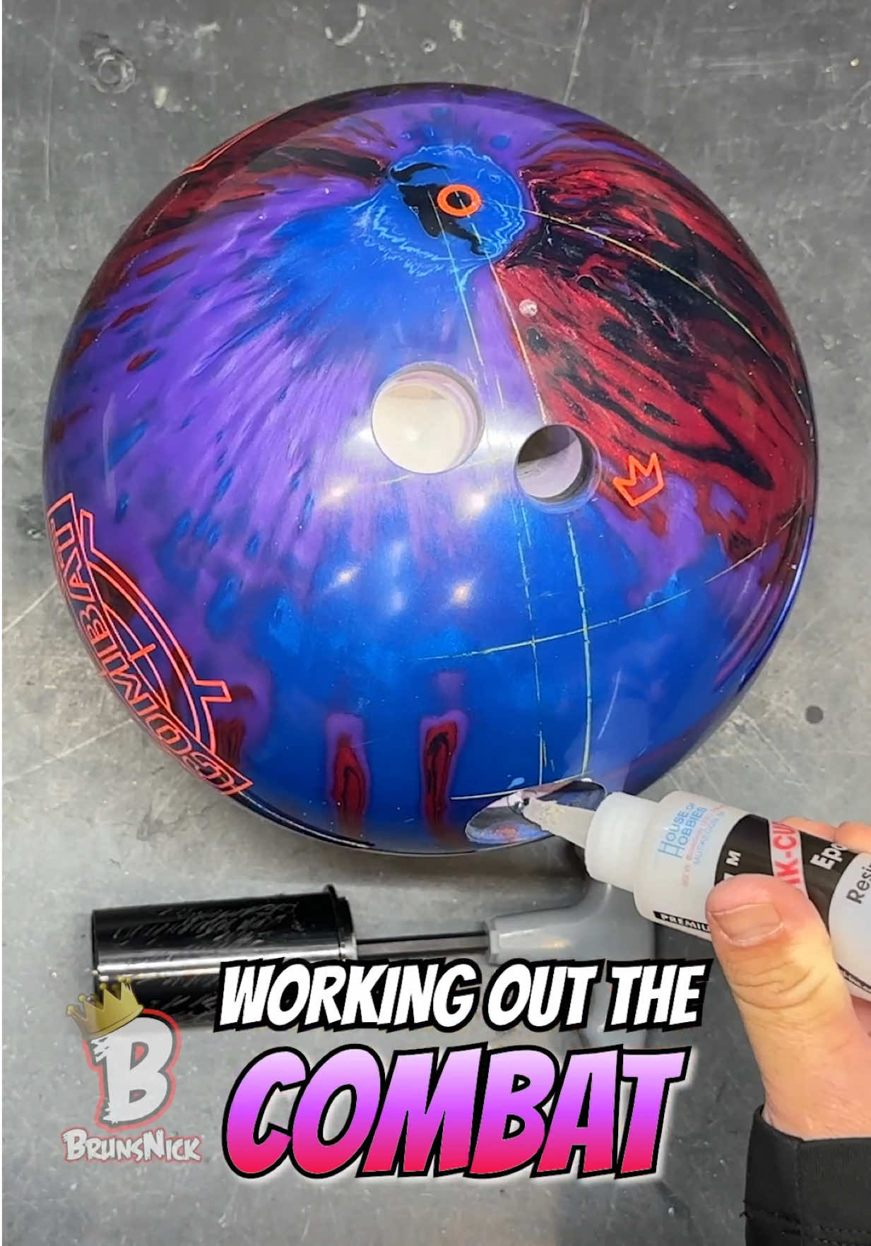 BRUNSWICK COMBAT! Final workout and grip installation ASMR #Bowling #BowlingTikTok #BrunsNick #ASMR #SargeEasterGrip 