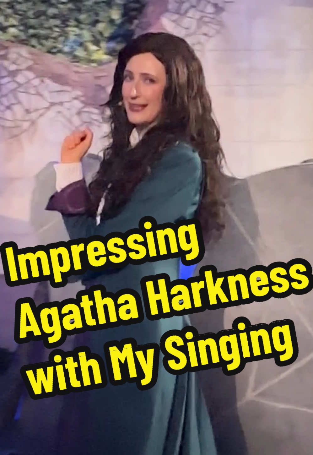 I didn't expect to be singing publicly at Oogie Boogie Bash (seriously, there were a ton of people behind me as this happened) but when Agatha Harkness tells you to sing, you sing!