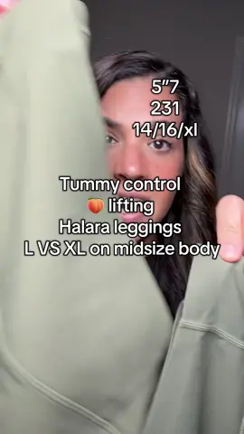 I’m showing you the difference between a L and XL on a midsize body in these Halara ultra sculpt leggings! ##halara##midsize##plussize##leggings##tiktokshopcreatorpicks
