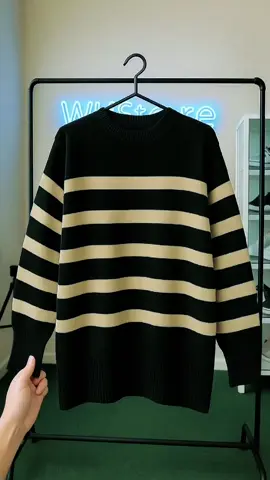 Maudy Sweater Rajut Premium seweater Garis Garis #sweater #rajut #atasanwanita #rekomendasioutfit #sweaterweather 