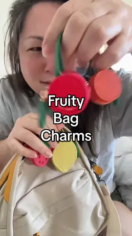 Grab these fruity bag charms they’re so adorable!! Which would you choose?  #fashiontiktok #tiktokshopcreatorpicks #tiktokshoplabordaysale #rushtok2025 #bagcharms 