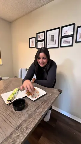 Made sushi at home for the first time & it was so yum 🍣🫶🏼💫 tips for next time are appreciated!! #sushi #makingsushi #sushiroll #MomsofTikTok #cooking 
