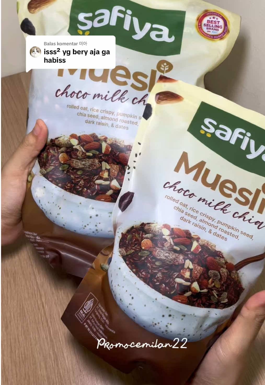 Membalas @미아 wajib cobain variant terbarunyaa, enakkk bngt woii #muesli #mueslichocomilkchia #kurmaalif #safiya #cemilansehat 