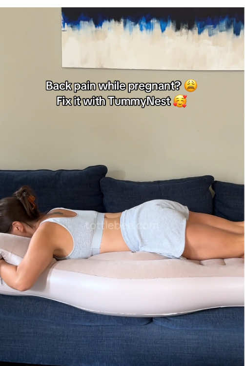 Eliminate back pain while pregnant in minutes with TummyNest. 🥰 #babybump #motherhood #thirdtrimester 