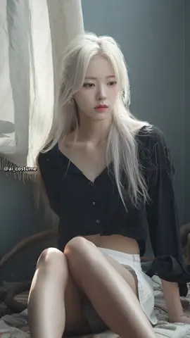 백금발 ✨ 백금발 여신 미모에 심쿵! 블랙 크롭 상의와 화이트 숏팬츠 스타일링. Stunning platinum blonde beauty in black & white. #백금발 #미모 #패션 #Blonde #Fashion #スタイル #Xinh #Belleza #Moda