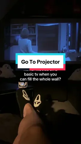 The scariest part of spooky season? Watching horror movies on a tiny screen 🎃📽️ Grab this smart projector with built in WiFi and streaming apps and get ready for a screaming good time #scarymovies #halloween #thrillermovie 