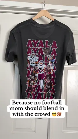 Football Mom Style Unlocked with your Custom Game Day Shirt 🏈 #footballmom #customfootballshirt #gamedayshirt #sportsmomsoftiktok #gamedayoutfit 