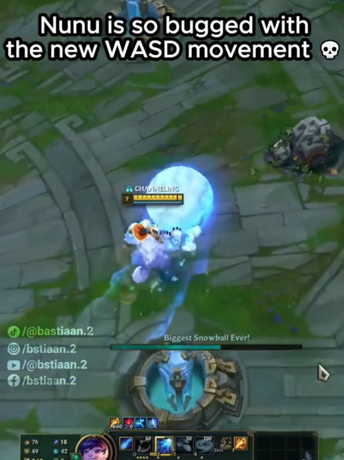 Nunu is so bugged with the new WASD movement 💀 #leagueoflegends #leagueoflegendsriotgames #leagueoflegendsmemes #leaguetiktok #leaguetok 