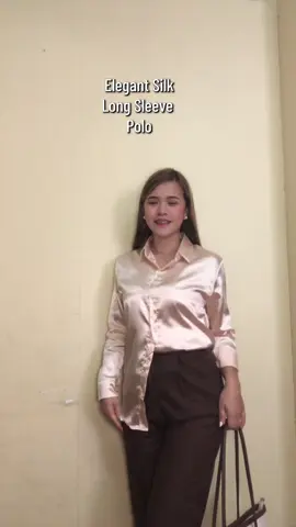 Elegant Silk Long Sleeve Polo #elegant #silk #polo #longsleeve #fyp 