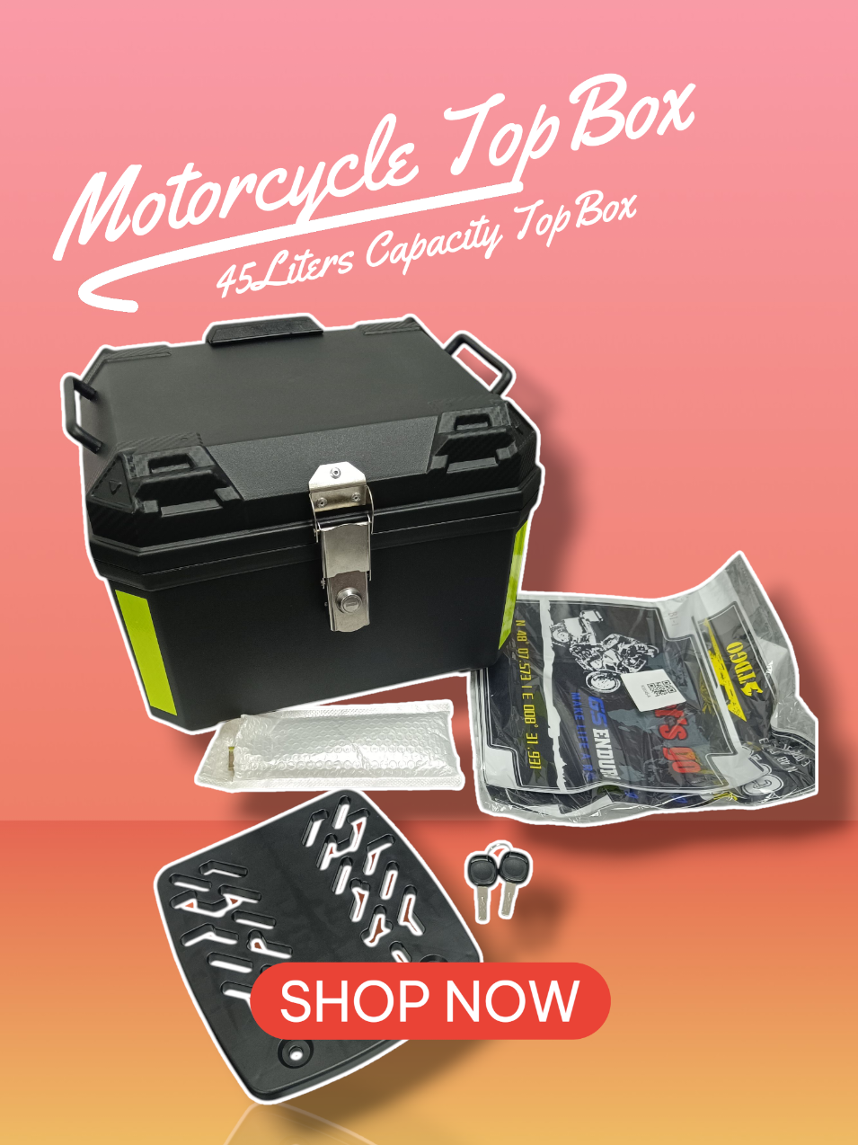 Motorcycle Topbox #motorcycleaccessories #topbox #topboxformotorcycle #topboxbracket #topbox45liters 