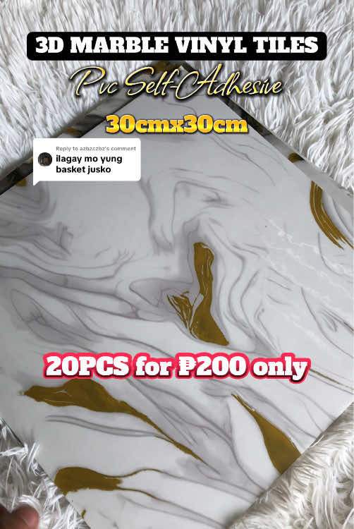 Replying to @azbzczbz Renovate your house with 20PCS 3D Marble Stickers 30cmx30cm  #homedecor #DIY #vinyltiles #diyflooring #fyp 