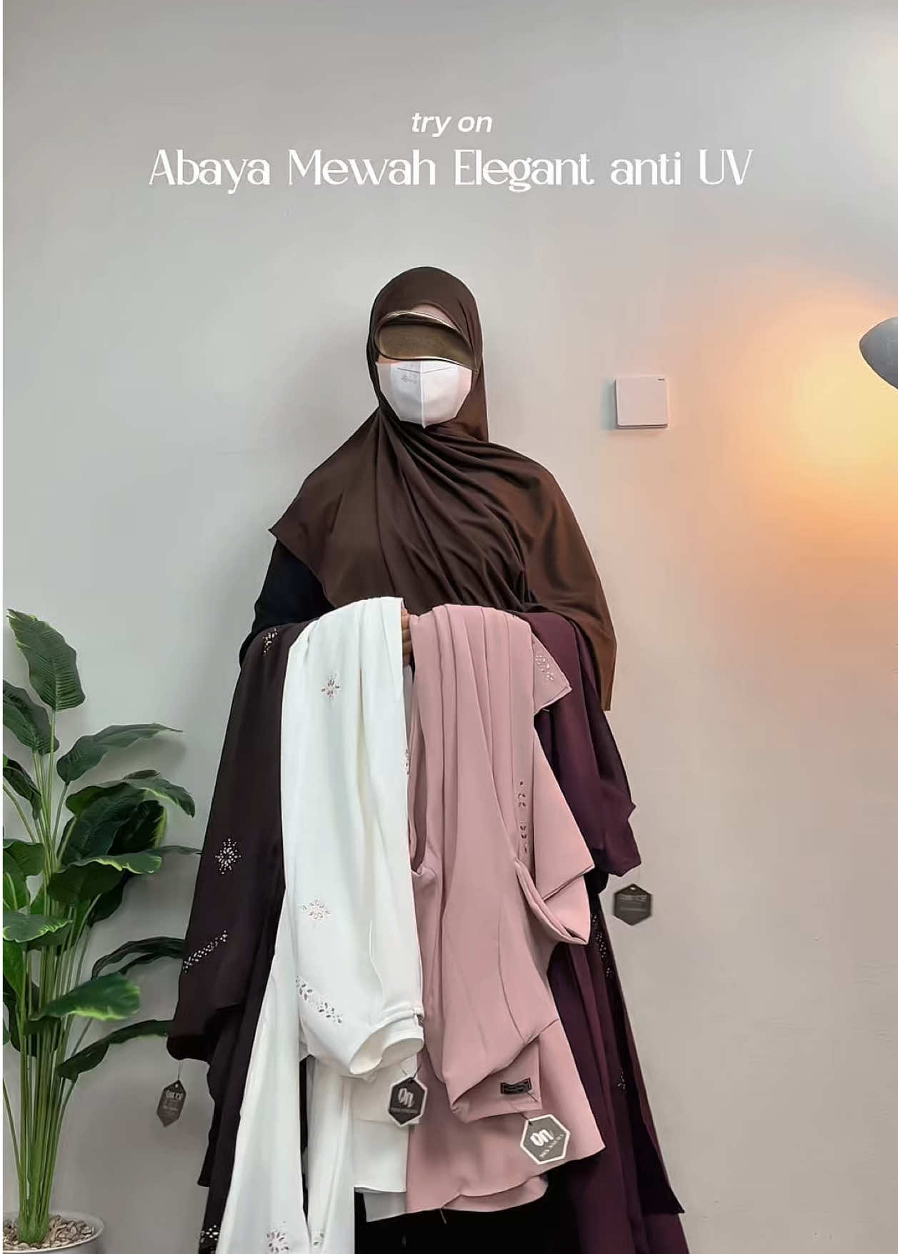 Abaya arafa bahan anti UV pilihan warna nya banyak, cek keranjang beb cakep