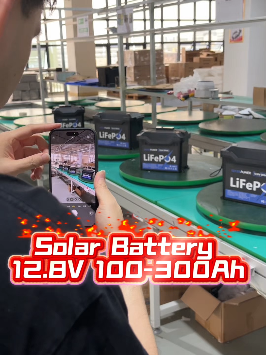 12.8V 100-300ah solar battery#battery #lithiumbattery #lifepo4batteries #solar #12V
