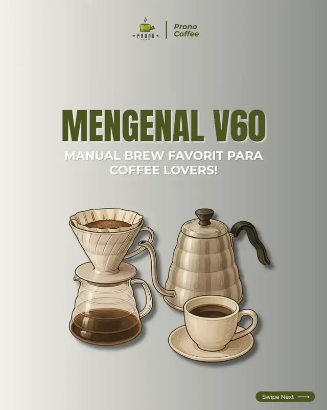 Salah satu metode manual brew paling populer di dunia kopi! ☕ Simple, estetik, dan bikin kopi jadi clean & nikmat ✨ Kalau kamu suka kopi dengan rasa jernih dan aromanya keluar maksimal → V60 adalah pilihan tepat. 👉 Team V60 atau lebih suka metode lain? Comment di bawah 👇 #pronocoffee #manualbrewing #v60 #fyp 