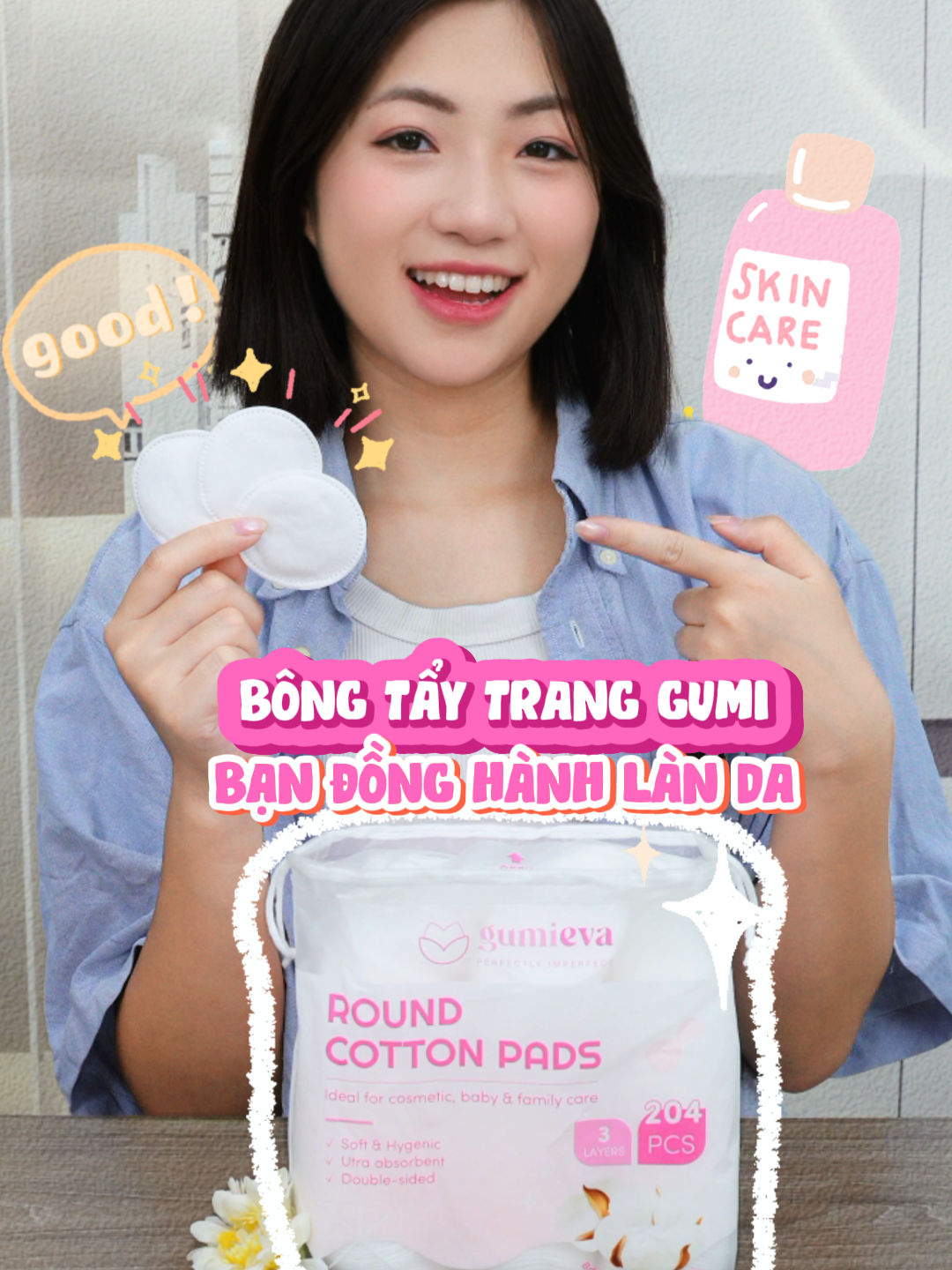 Làn da xinh nhờ bông tẩy trang xịn #bongtaytrang #bongtaytranggumi #gumi #hottrend #hangtieudung #fyp
