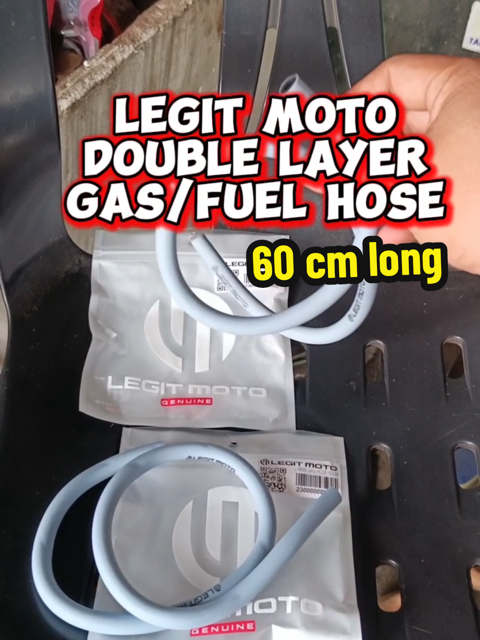 Legit moto double layer gas/ fuel hose 60cm long #legitmoto #gashose #fuelhose #doublelayerhose #followers