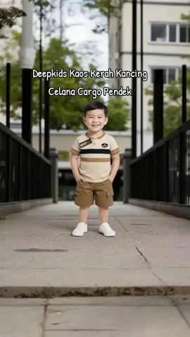 Deepkids Kaos Anak Laki-laki, Kaos Kerah Kancing Celana Cargo Pendek, Bahan Catton Combed untuk anak usia 1-12 tahun #kaosanak #kaoskeren #Kaoskerahkids 