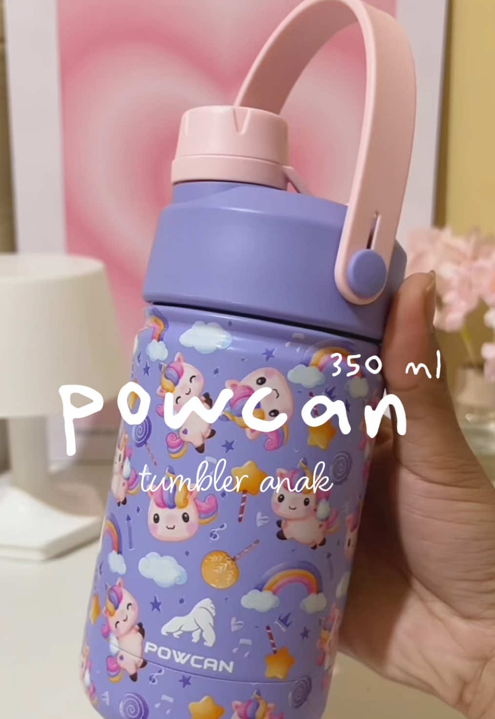 unicorn tumbler! lucuuu max🥺🫶🏻 #powcan #powcanbottle #tumbleranak #tumblercoffee 
