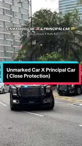 Close Protection | Unmarked Car | Escort for B1 🇧🇳 | #fyp #rollsroyce #gmc #carsoftiktok #police 