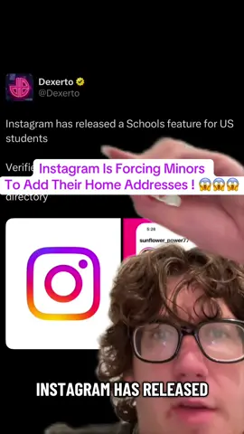 Instagram is forcing minors to add their home address ! 😱😱😱 #instagram #collegestudents #metaschoolbadge 