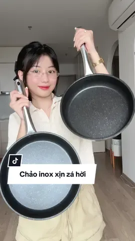 Cầm e chảo này nặng tay lắm các bác ơi #hoaihayho #reviewdogiadung #chaoinox #chaovanda #sunhouse 