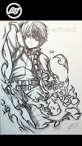 How to draw TODOROKI Shoto 🔥✍️ #myheroacademia #anime #drawing #artistsoftiktok #todoroki 