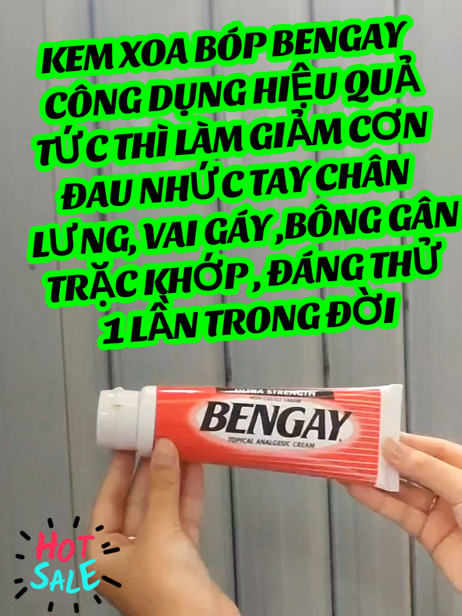 Ai hay bị đau nhức , bông gân, trặc chân do ngồi lâu, chạy nhảy , đau xương khớp thử qua em BENGAY của Mỹ này nha, hiệu quả lắm ạ #thinhhanh #sieuthimini #kemxoabopbengay #kemxoabopxuongkhop #xuhuong 
