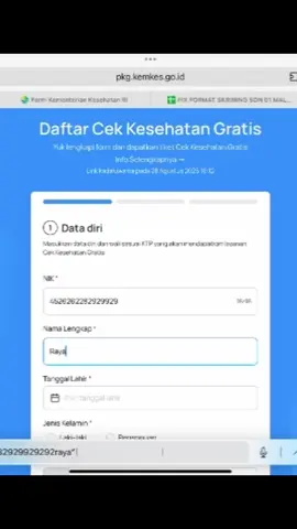 Cara Daftar Cek Kesehatan Gratis untuk CKG di sekolah oleh orang tua wali murid menggunakan link chat bot resmi oleh Kemenkes RI #ckg #cekkesehatangratis #cekkesehatangratissekolah #penginputanasik #carapenginputanasik @Kementerian Kesehatan RI 