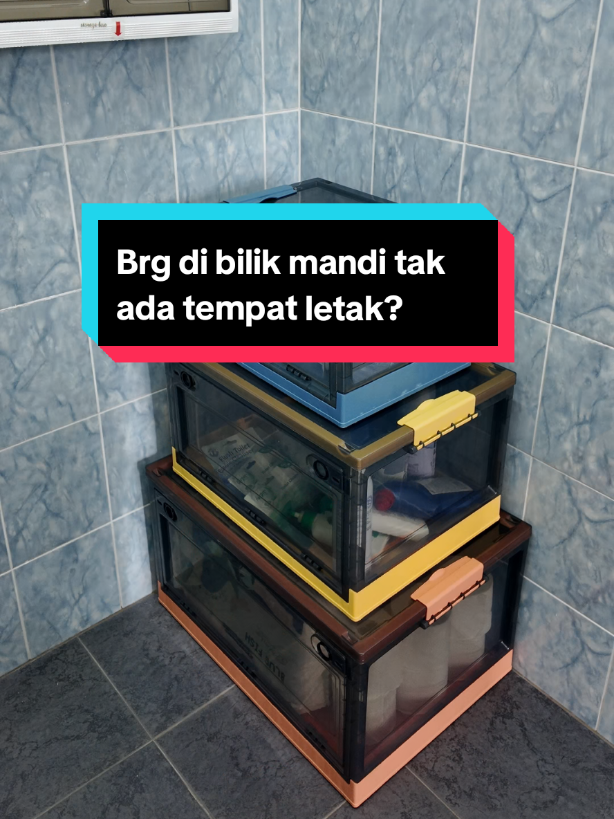 Brg di bilik mandi tak ada tempat letak? #inho #storagebox #kapasitibesar #kalisair #tiktokmalaysia 