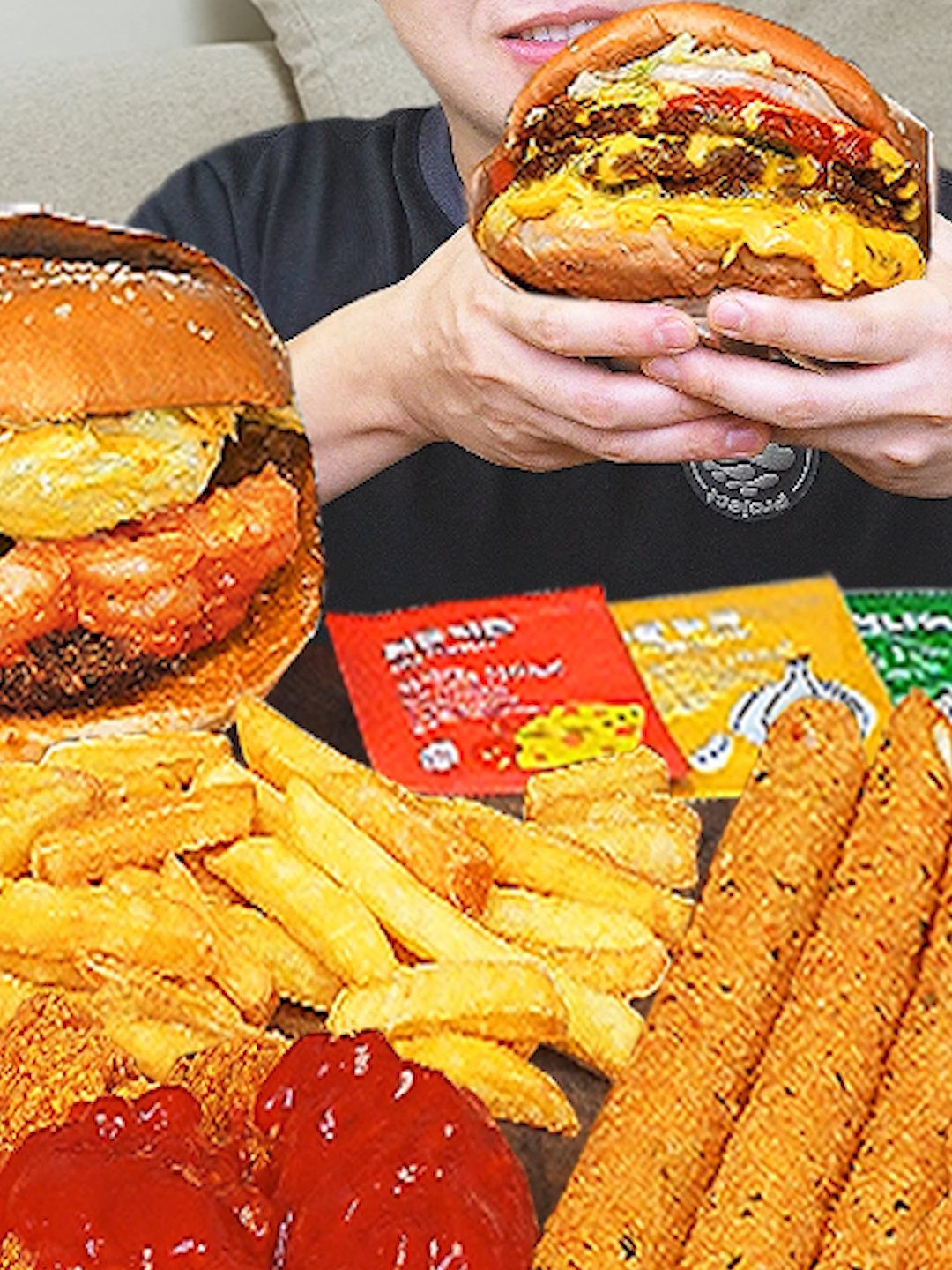 Youtube➡GONGSAM TABLE 이공삼 #foryou #foryourpage #foru #fyp #foryoupage #ASMR #먹방 #푸드 #틱톡푸드 #mukbang #mukbangkorean #cookingasmr #cooking #cook #burgerking #burger #chicken #chickenugget #frenchfries #cheesestick #cheesesauce #chickentender #onionring #coconutshrimp #버거킹 #햄버거 #치킨 #감자튀김 #치즈소스