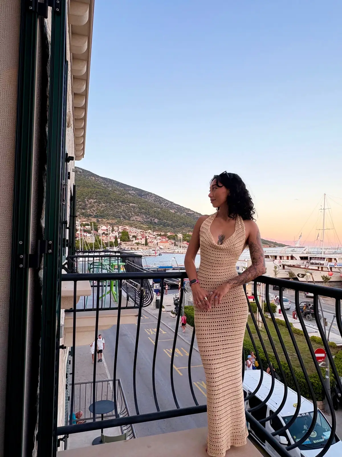 turned 31 yesterday so here’s me in the dress i crocheted specifically to wear on my birthday in croatia, thank you that is all #fyp #croatia #birthday 