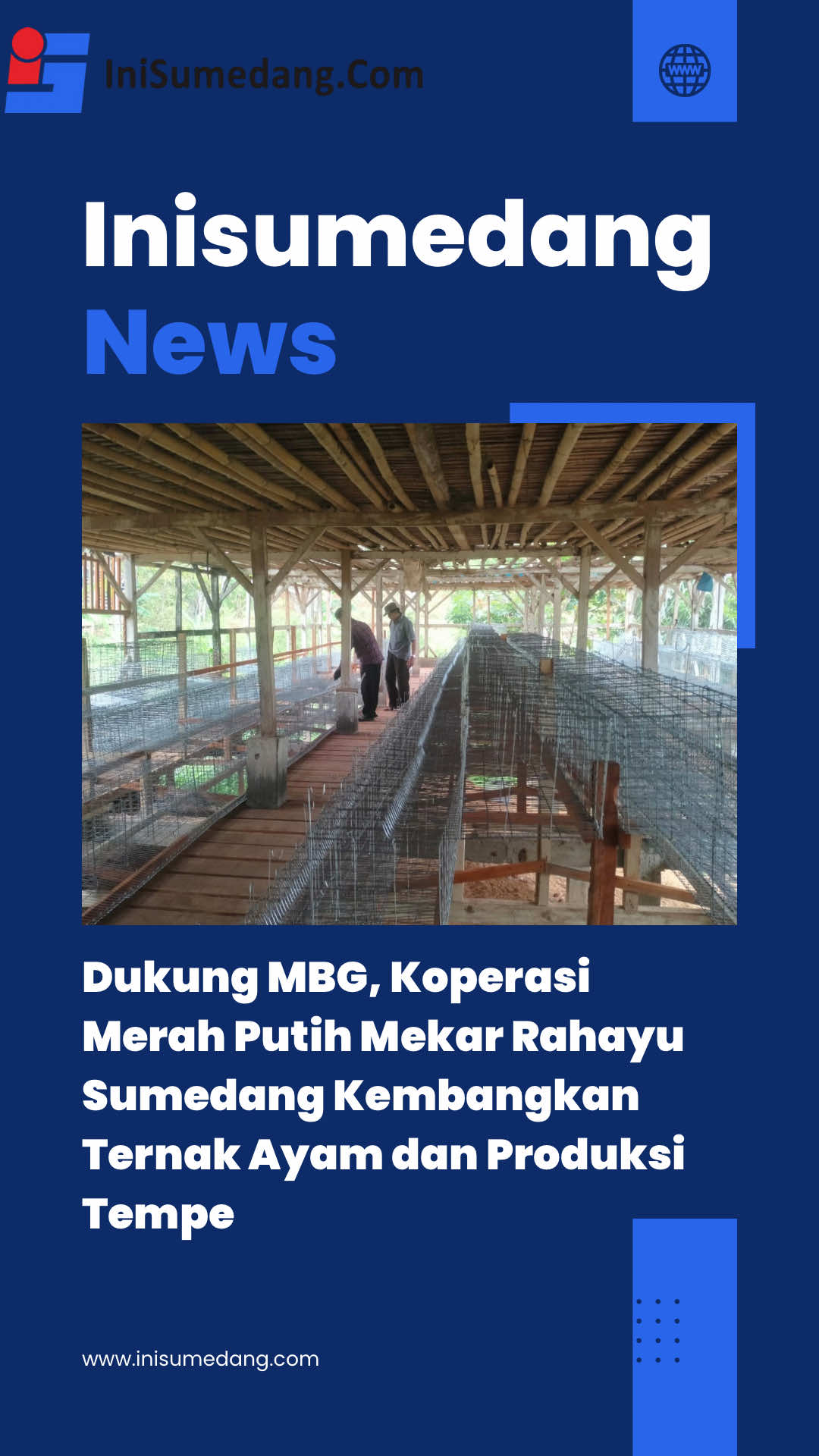 Sumedang - Koperasi Merah Putih Desa Mekar Rahayu, Kecamatan Sumedang Selatan, Kabupaten Sumedang mulai mengembangkan usaha peternakan ayam petelur dan memproduksi tempe dalam rangka memperkuat program Makan Bergizi Gratis (MBG) di wilayahnya.  