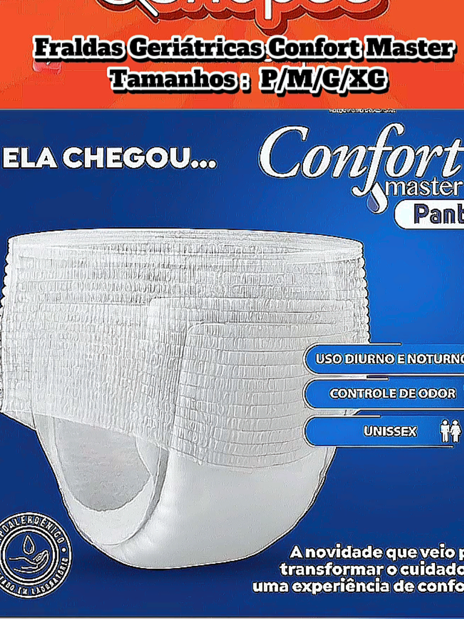 Fraldas Geriátricas Descartáveis  Confort Master  Tamanhos P/M/G/XG ID da Shopee: ARY-JJP-JEP #fraldas #pants #higiene #foryou #cuidado 