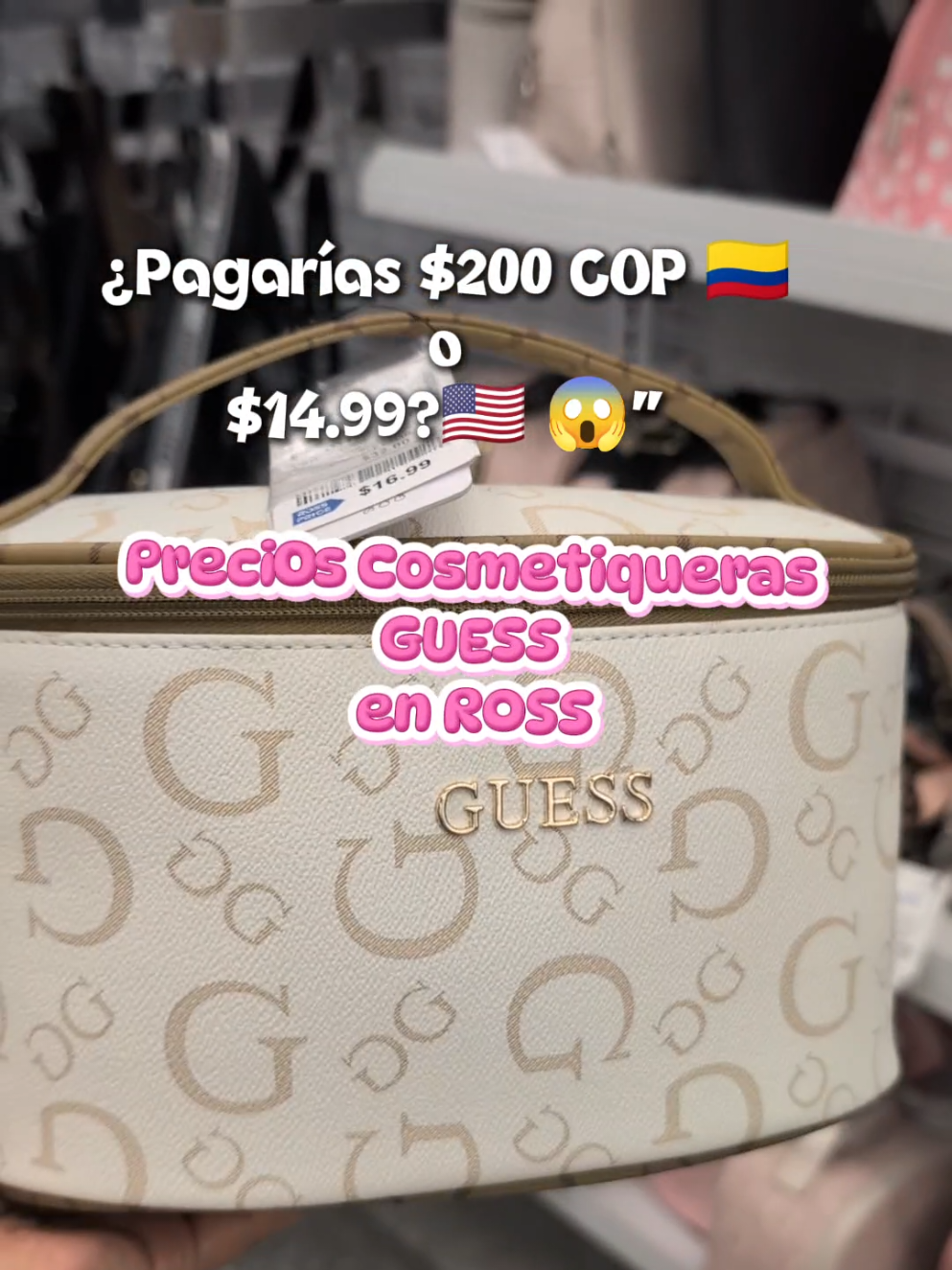 ✨ Soy tu Personal Shopper en Miami, donde busco las mejores ofertas 🛍️ Estas cosmetiqueras Guess en Ross cuestan $14.99 USD, mientras en Colombia las venden hasta en $200.000 COP 😱 Compra conmigo al precio real y recibe directo en tu país ✈️🇺🇸 #PersonalShopper #CosmetiquerasGuess #Ross #ComprasEnUSA #OfertasUSA