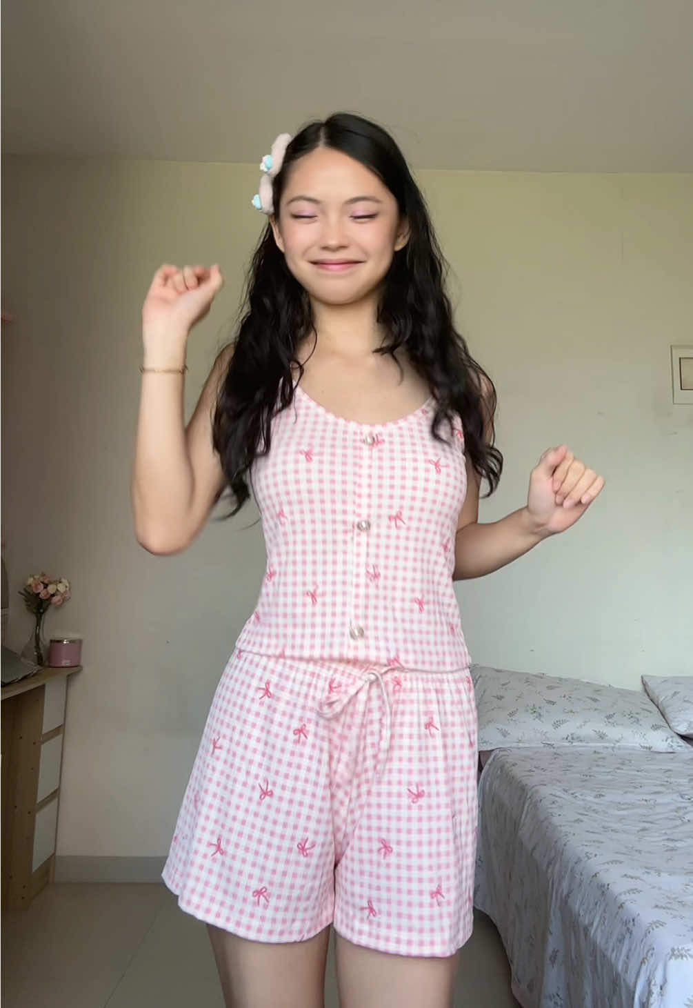 statwa yan sha #cuteoutfit #cutedance #coquetteoutfit #pinkoutfit #pambahay  