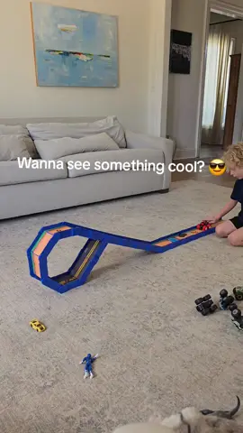 This bad boy is a two-set configuration. We love that the ramp can be tucked under itself to make a stand!  #redirampz #rampsfortoymonstertrucks #stemtoy #creativebuilds 