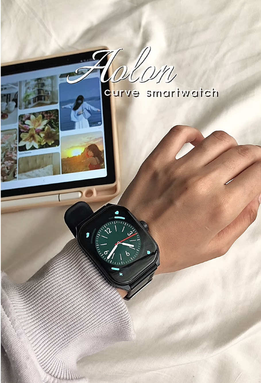 Aolon curve smartwatch ⌚️✨@Aolon Malaysia  #watch #sports #aesthetic #black #jamtangan 