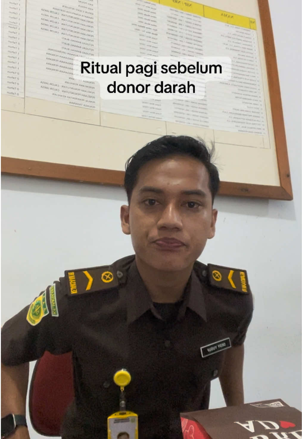 Fit check sebelum donor darah  #harlahkejaksaan #fitcheck 