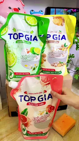 Combo 3 Túi Nước Rửa Chén TOPGIA 2L – Siêu Tiết Kiệm, Đánh Bay Dầu Mỡ, Hương Thơm Tự Nhiên ✨ #nuocruachen #topgia #giadinh #noitro #taphoathaomyst 