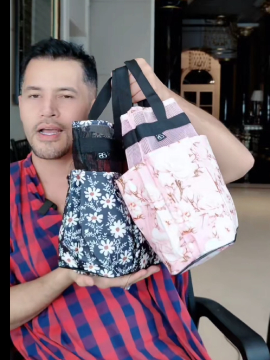 Bag multipurpose Durable cyan & pink colour #makeupbag #shoulderbag #bagmultifunction #begmommy #totebag 